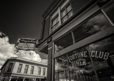 The Fortune Club Diner in Victor Colorado B&W Photo