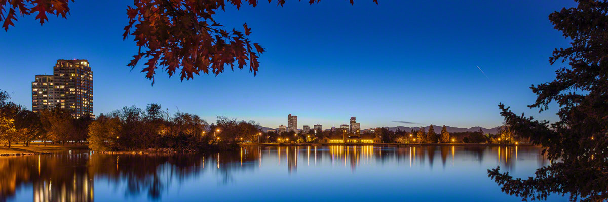 Denver City Park Skyline at Night