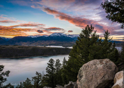 Sunset over Dillon Reservoir & Buffalo Mountain