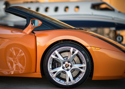 Lamborghini Gallardo at Night & Bombardier Learjet 35