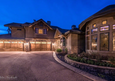 Twilight Photo of Luxury Home in Colorado Springs 4 Car Garage