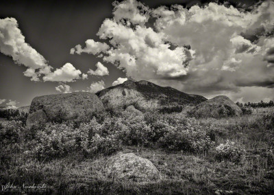 Black & White of Mountain Above Beaver Meadows