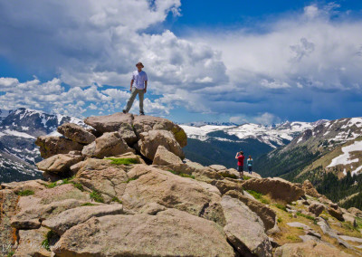 Tourists Enjoying the Views Near the Top of Ridge Trail Road