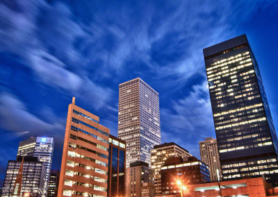 Downtown Denver Buildings at Night