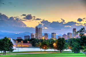 Denver Skyline at Sunset