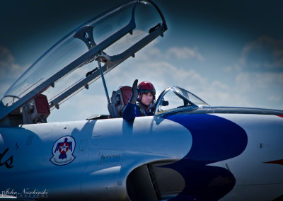 Thunderbirds T-33A Shooting Star Waving to Crowd