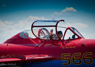 MiG-17 Col Jack Wilhite Waiving to Crowd