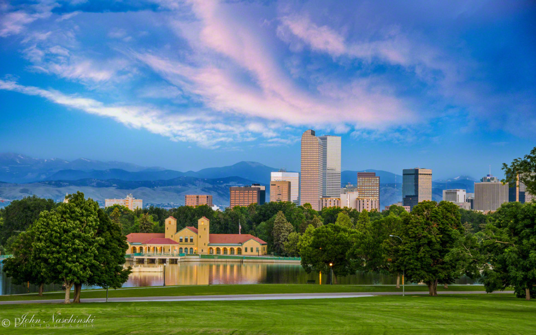 Photos of Denver Skyline and City Park