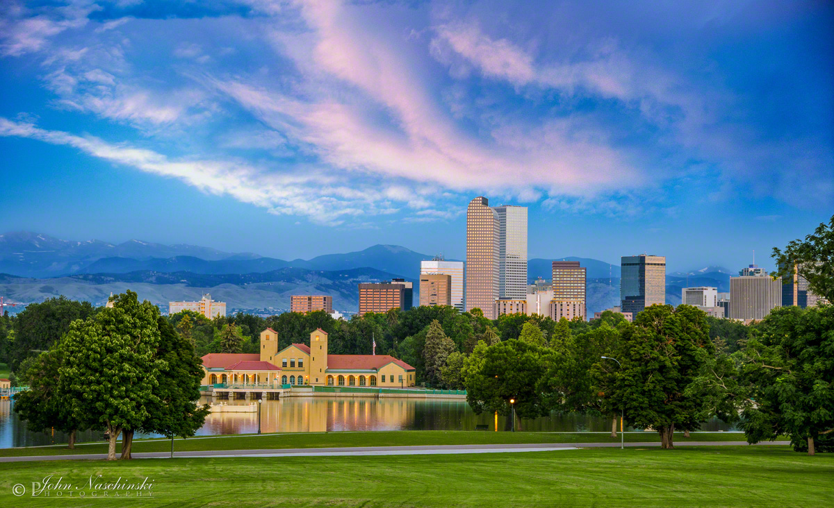 Photos of Denver Skyline and City Park