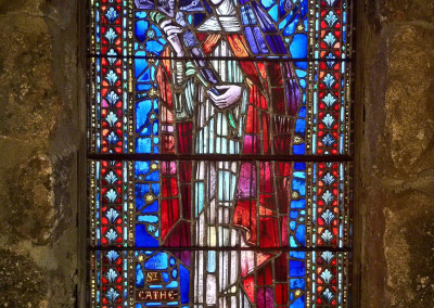 St Catherine Stained Glass window in St Malo Chapel