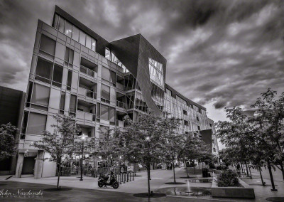 Commercial Building Across from Denver Art Museum B&W