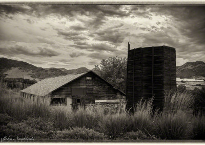 Old Colorado Barn & Grain Silo Sepia Tone