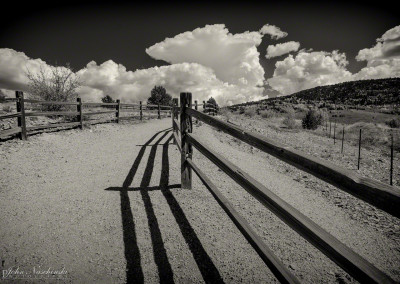 Victor Colorado Split Rail Fence B&W Photo 1