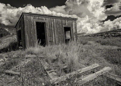 Old Victor Colorado Mine Shack B&W Photo 1