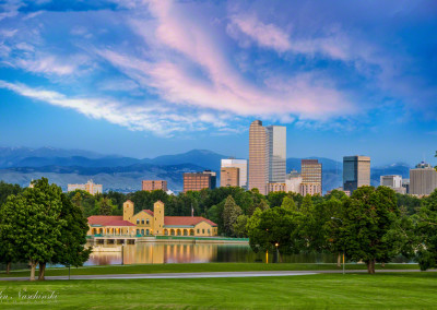 Denver City Park Skyline at Sunrise 01