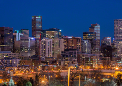 Denver Colorado Night Skyline 02