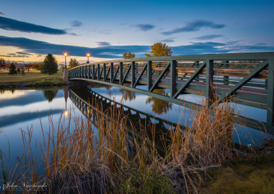 Sloan's Lake Bridge Twilight Reflections Denver Colorado