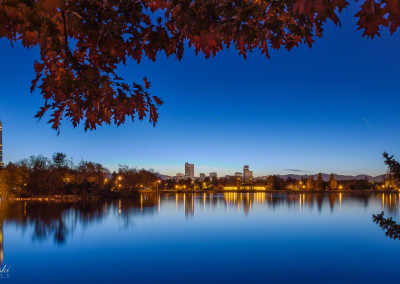 Denver Night Skyline from City Park