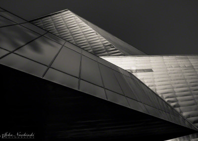 Dramatic B&W Detail Photo of Denver Art Museum West Side