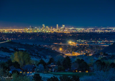 Denver Colorado Night Skyline 01