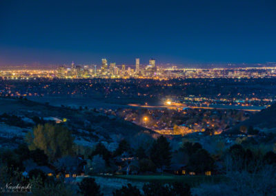 Denver Colorado Night Skyline 02