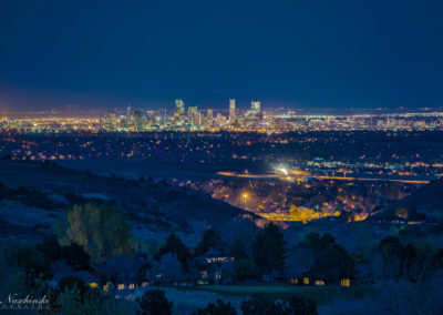 Denver Colorado Night Skyline 03