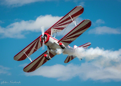 Gary Rower Flyby in his Stearman