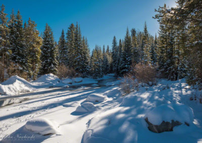 Winter Photo of the Blue River Near Maggie Pond in Breckenridge