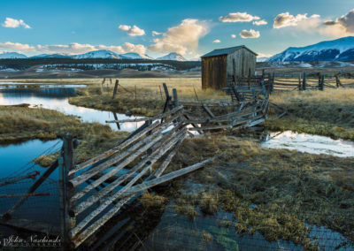 Old Ranch Building & Fence in Lake County Colorado off Highway 24