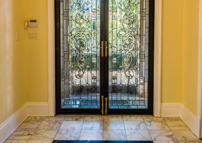 Luxury Denver Home Foyer Marble Floor Inlay