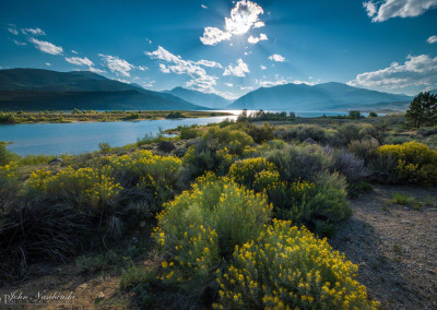 Light Rays Illuminating Twin Lakes at Leadville Colorado