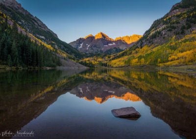 Aspen Maroon Bells Early Morning Light