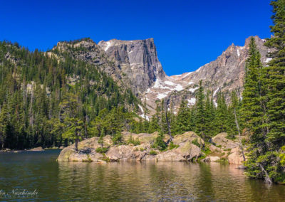 Hallett Peak over Dream Lake at Rocky Mountain National Park