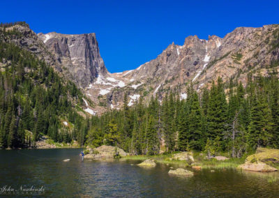 Fly Fishing On Dream Lake at Rocky Mountain National Park