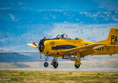 North American T-28B Taking off at Rocky Mountain Airshow - Photo 02