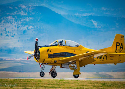 North American T-28B Taking off at Rocky Mountain Airshow - Photo 01