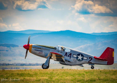 P-51C Mustang Taxing Runway after Landing - Tuskegee Airmen Red Tail Squadron - Photo 16