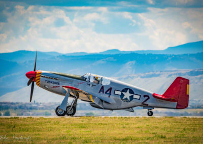P-51C Mustang Taxing Runway after Landing - Tuskegee Airmen Red Tail Squadron - Photo 17