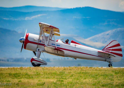 Boeing Stearman Biplane Taxing Runway