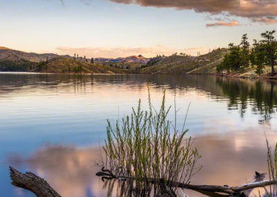 Vertical Photo of Cheesman Reservoir at Sunset in Deckers Colorado