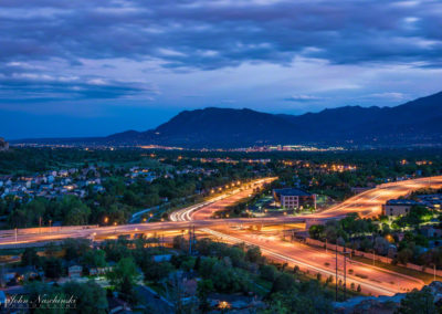 Night Time Photo of Cheyenne Mountain Colorado Springs