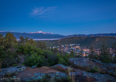 Sunrise Photo of Pikes from Peak Ridgecrest Drive Colorado Springs 01