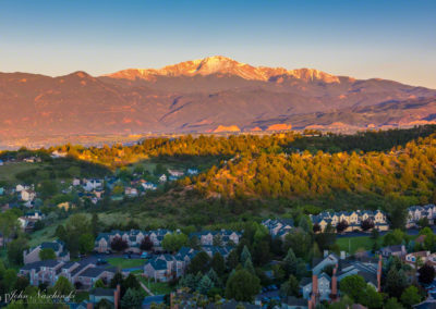 Sunrise Photo of Pikes from Peak Ridgecrest Drive Colorado Springs Homes