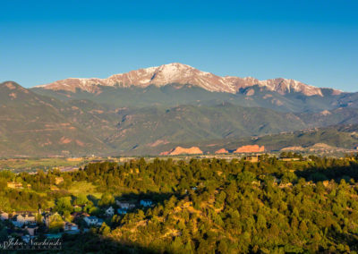 Sunrise Photo of Pikes & Garden of the Gods from Peak Ridgecrest Drive Colorado Springs 01