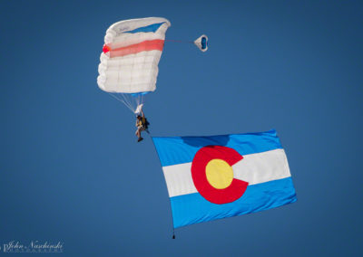 Colorado Flag Flown by Parachute at Rocky Mountain Airshow 01