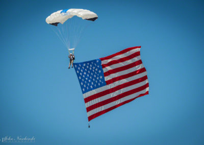 Opening of Rocky Mountain Airshow with US Flag Flown in by Parachute 01