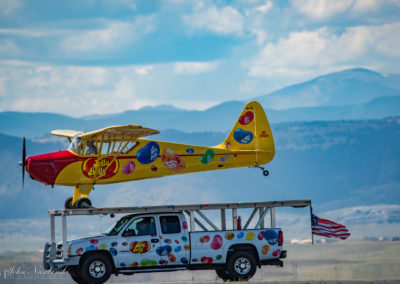 Jelly Belly Stunt Plane Taxing with Truck on Runway 02