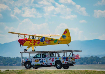 Jelly Belly Stunt Plane Taxing with Truck on Runway 03