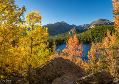 Fall Colors Rocky Mountain National Park Bear Lake with Longs Peak 03