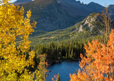 Fall Colors Rocky Mountain National Park Bear Lake with Longs Peak 05
